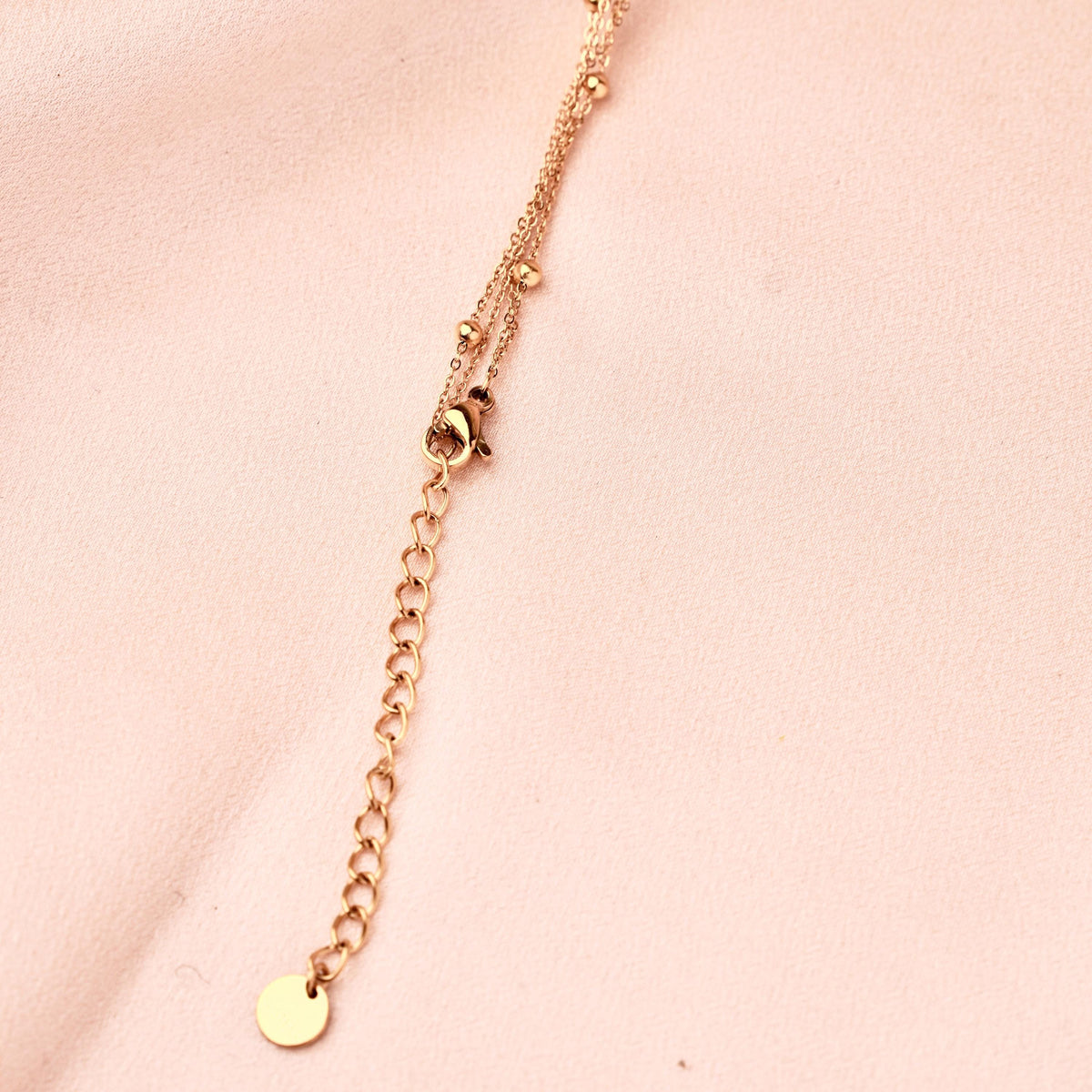 Collier double rang goutte grenat Capucine photo 3