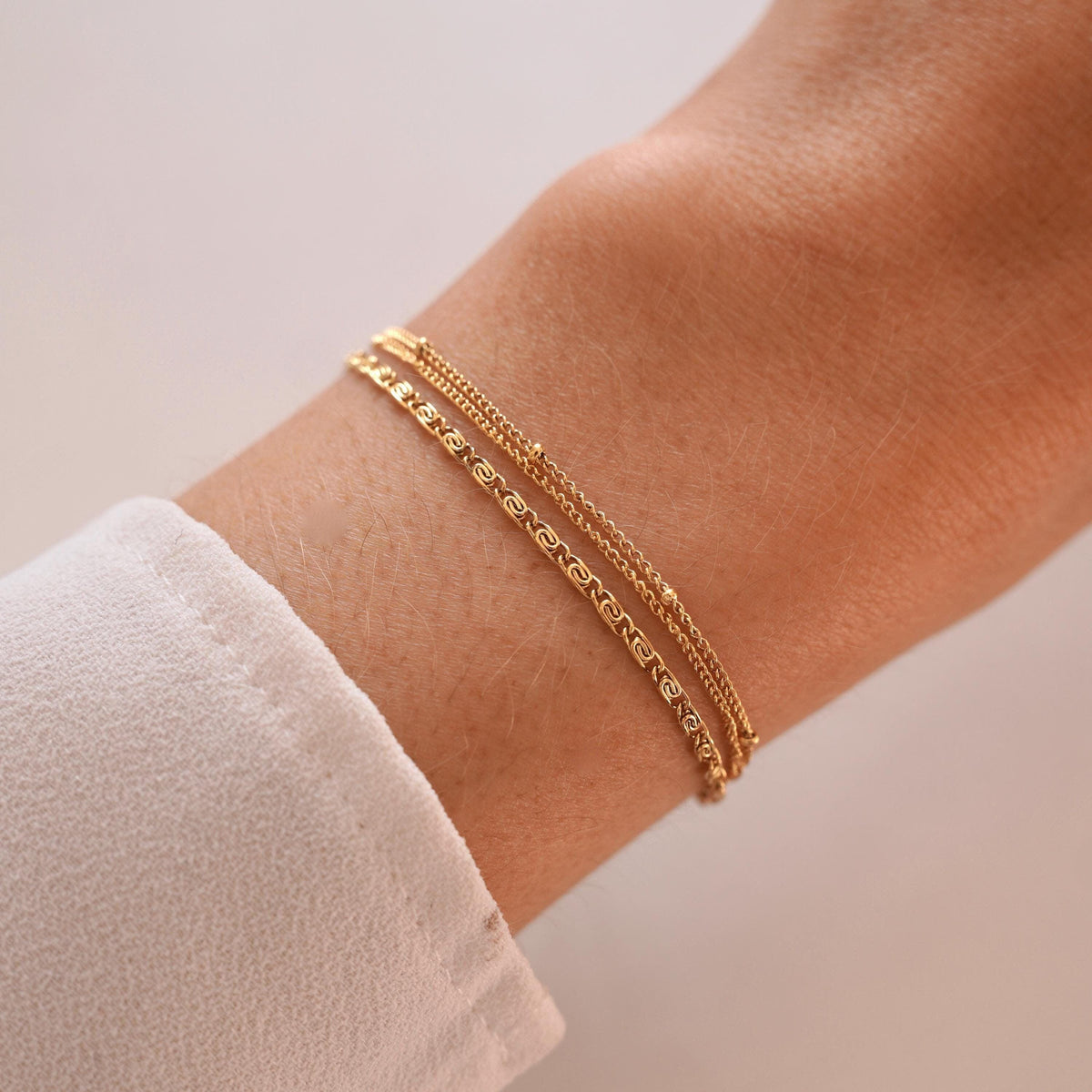 Bracelet triple chaîne fine dorée Félicité