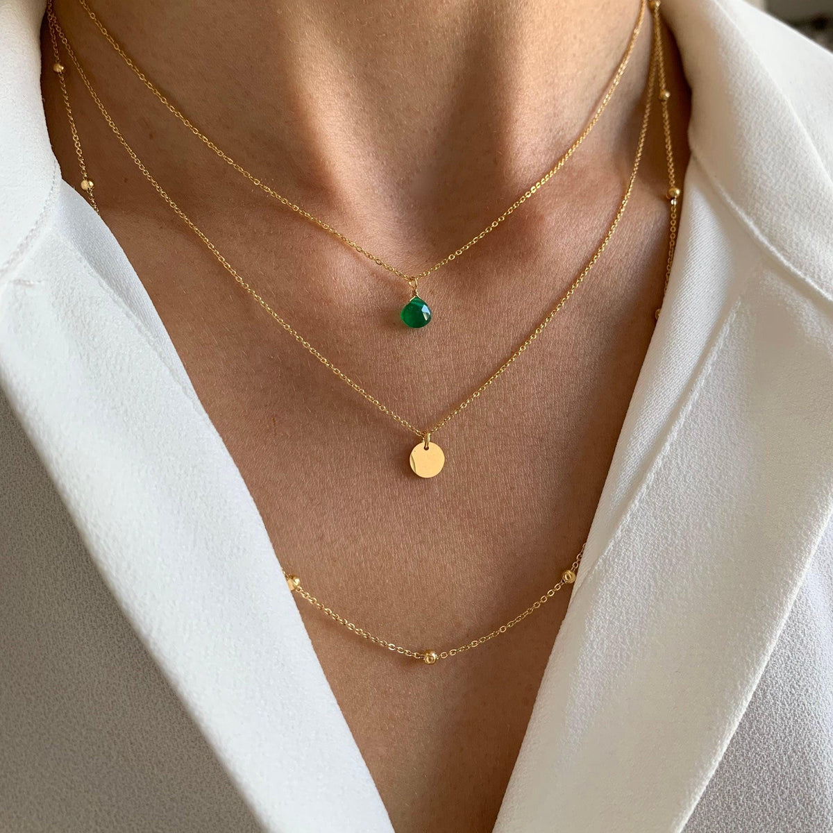Collier double rang chaînes médaille Rivoli photo 3