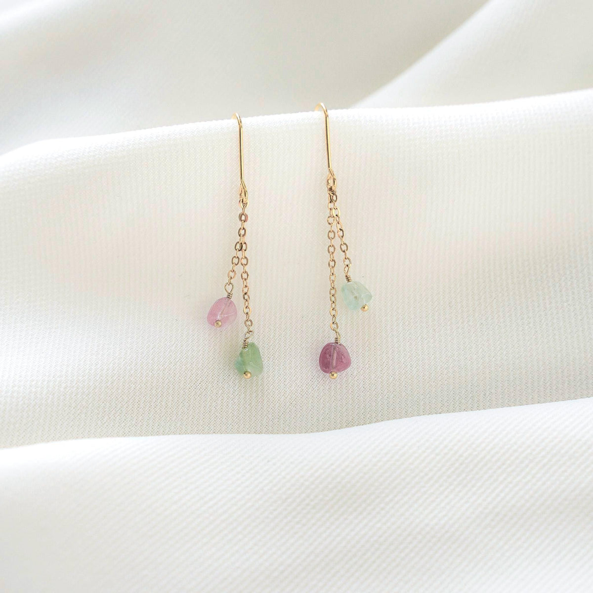 Boucles d'oreilles pendantes tourmaline Olympe photo 2