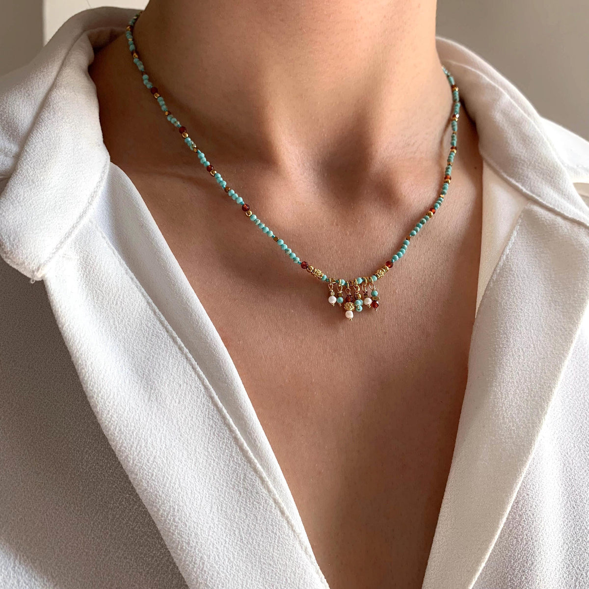Collier rang de perles nacre blanche Jeanne photo 5
