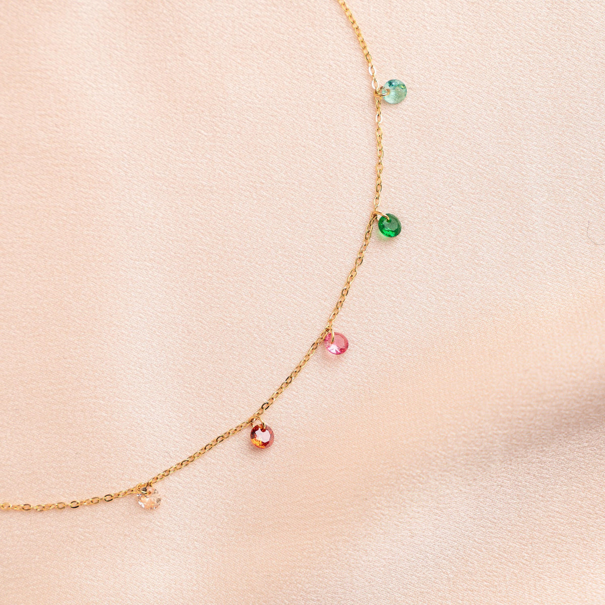 Collier zircons multicolores Laure photo 2