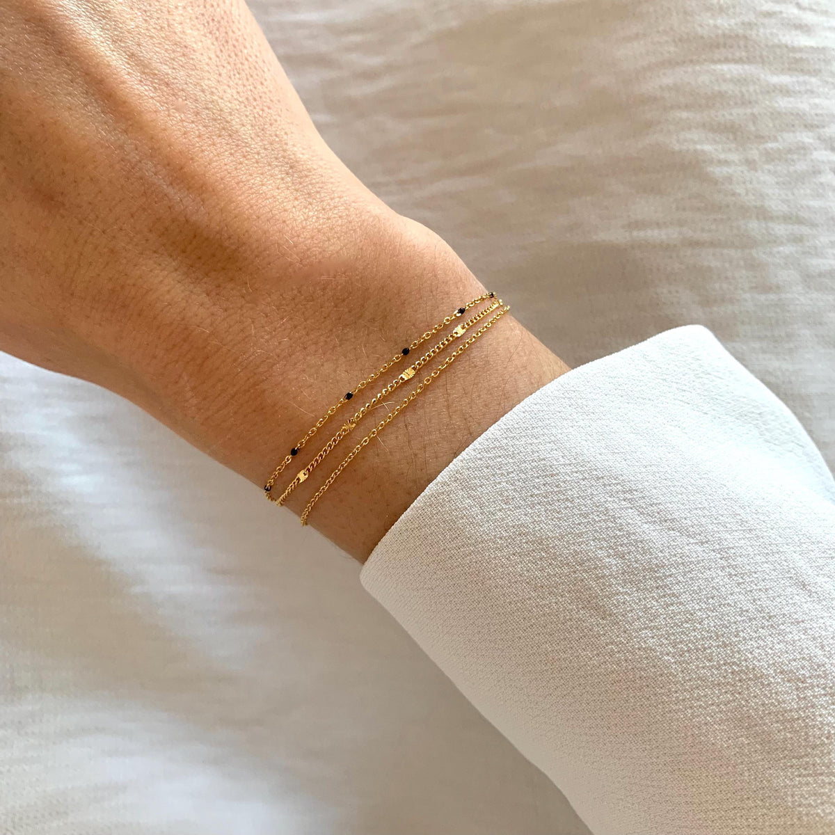 Bracelet femme chaîne à billes noir Lili photo 4