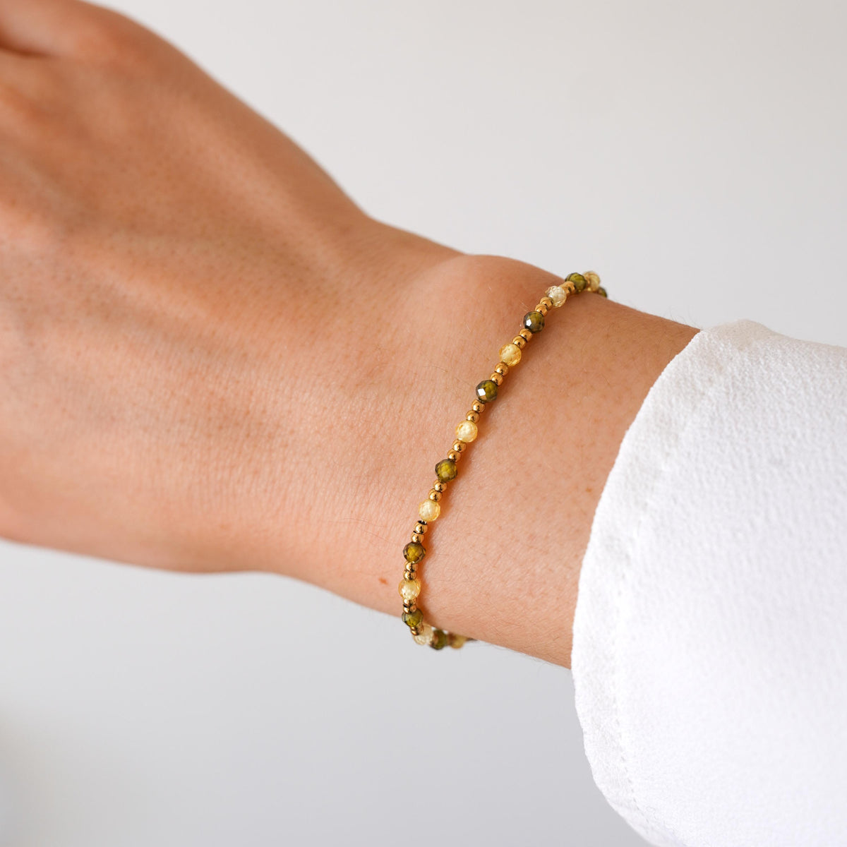 Bracelet perles cristal vert Jeanne