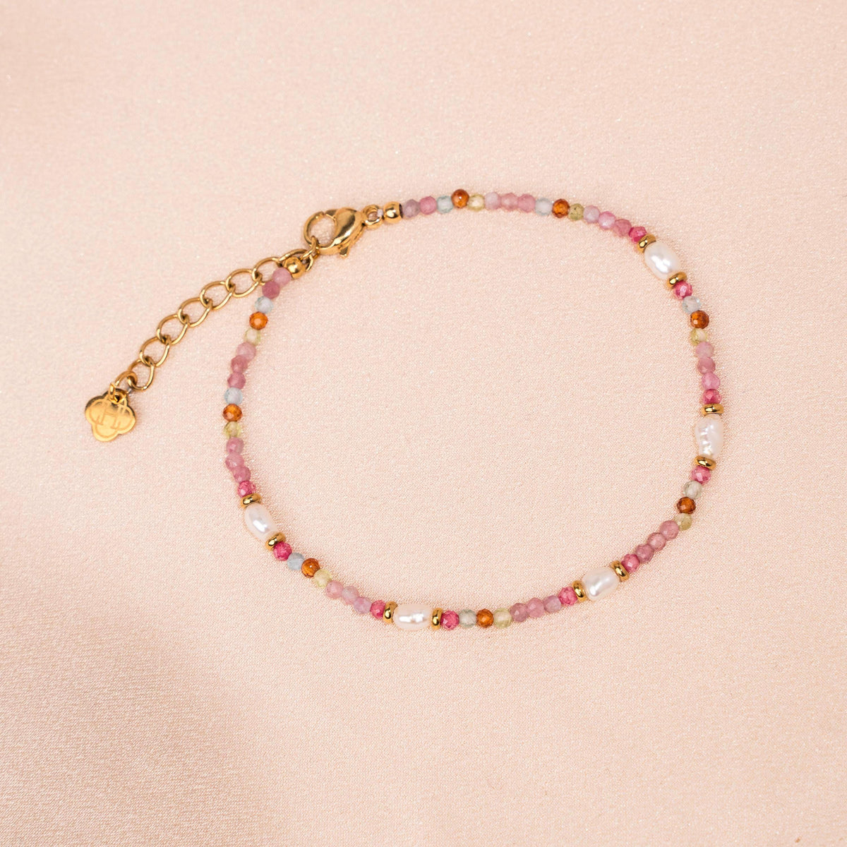 Bracelet perles agate rose Jeanne photo 2