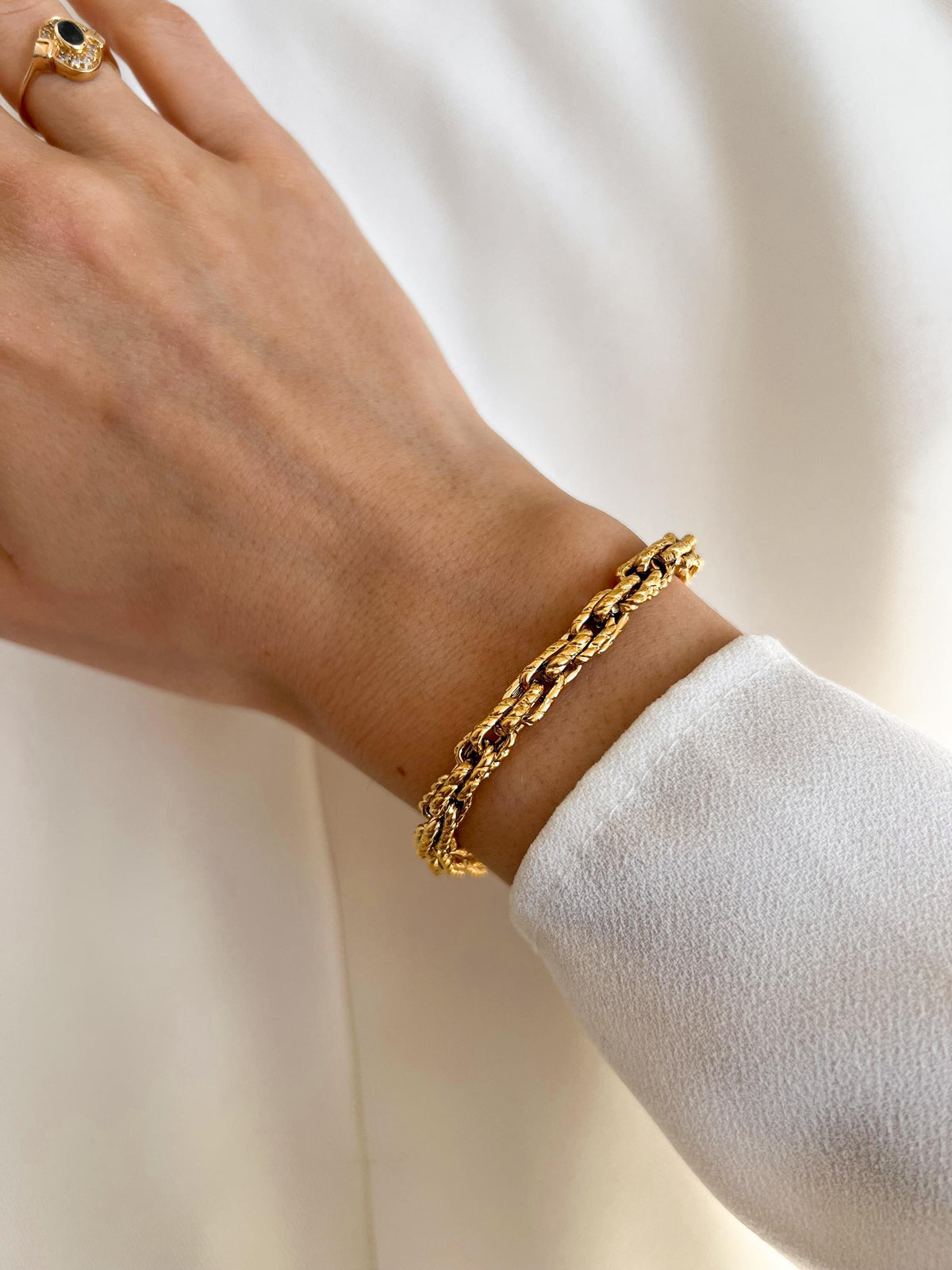 Bracelet femme grosse maille dorée Judith photo 4