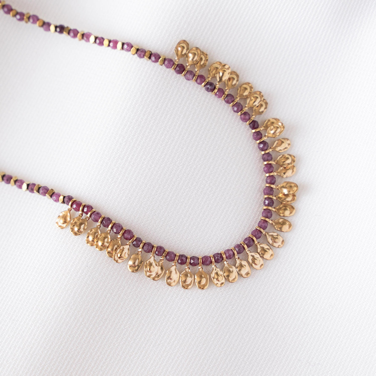 Collier perles apatite pampilles dorées Garance photo 5