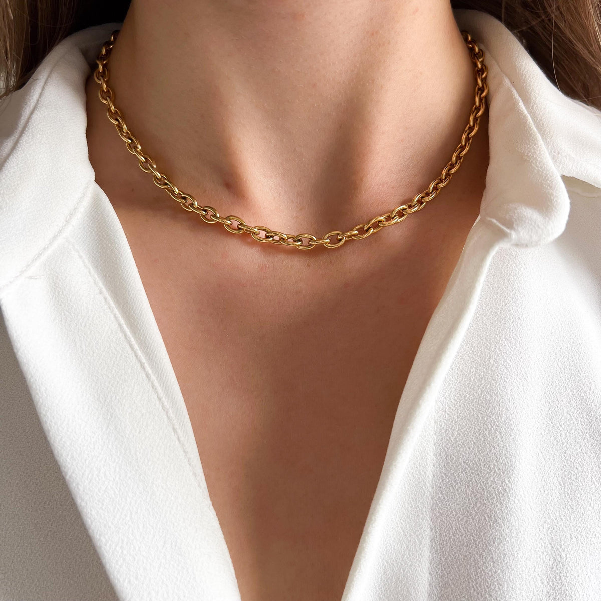 Collier grosse chaîne ovale ras de cou Marion photo 3
