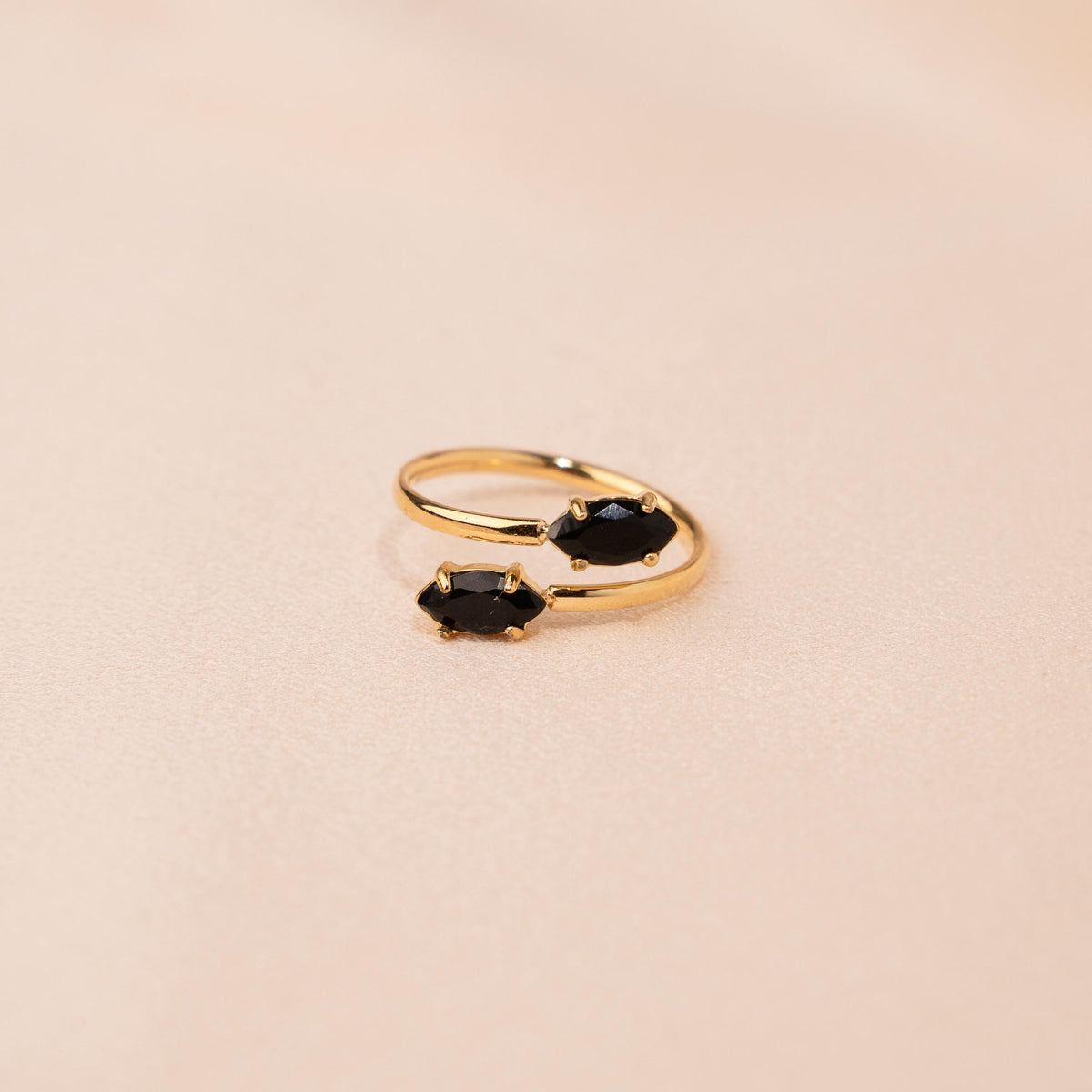 Bague pierre marquise onyx noir Lucille photo 2