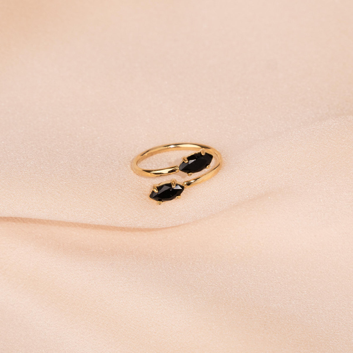 Bague pierre marquise onyx noir Lucille photo 4