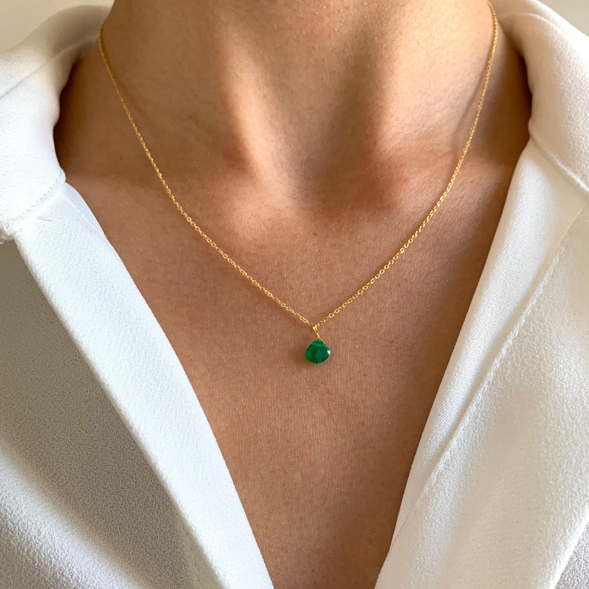 Collier ras de cou goutte quartz rose Alice photo 3