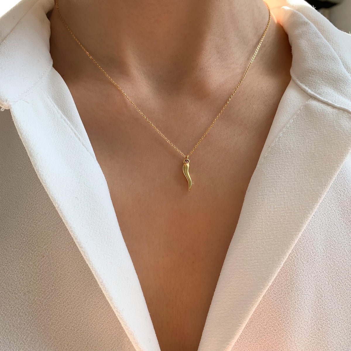 Collier femme pendentif piment Caroline