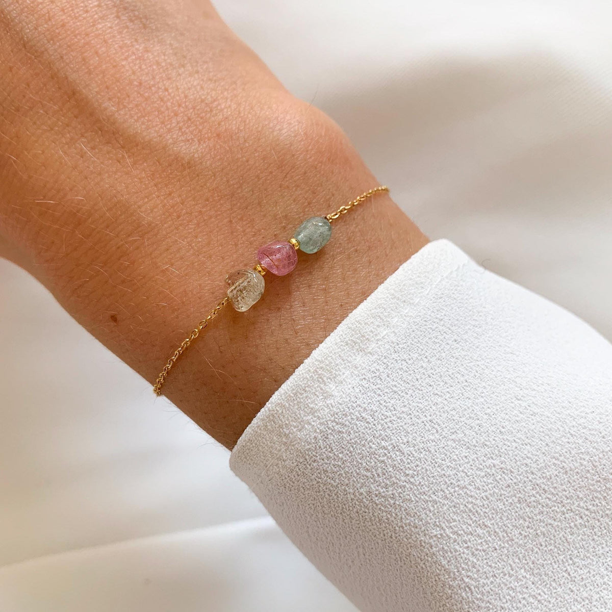 Bracelet fin perles tourmaline Marthe