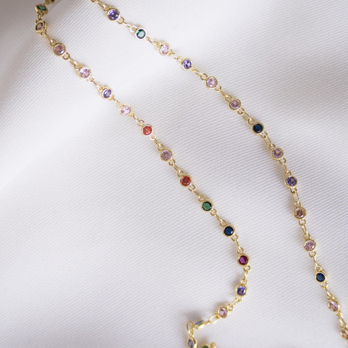 Collier zircons multicolores double tour Laure photo 5