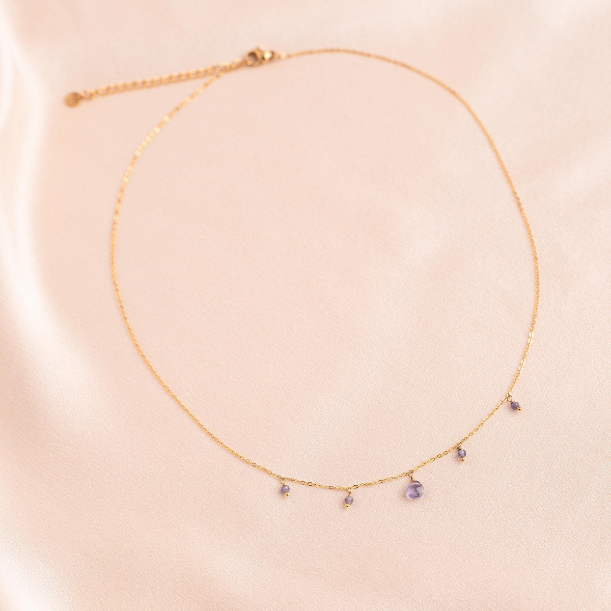 Collier perles améthyste pendentif Rosalie photo 3