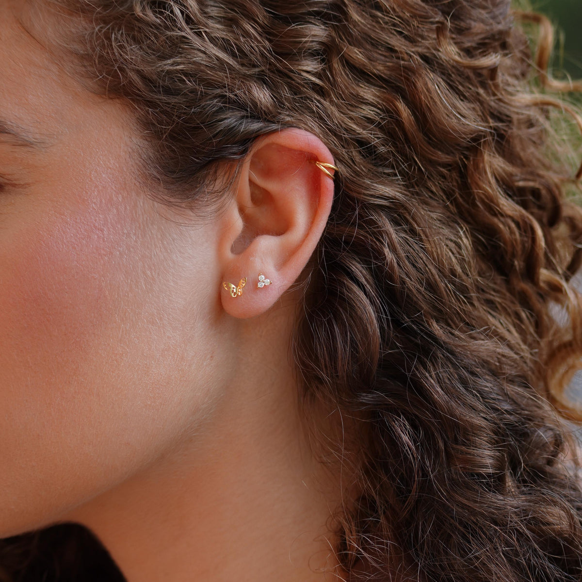 Piercing double anneau doré Solène photo 2