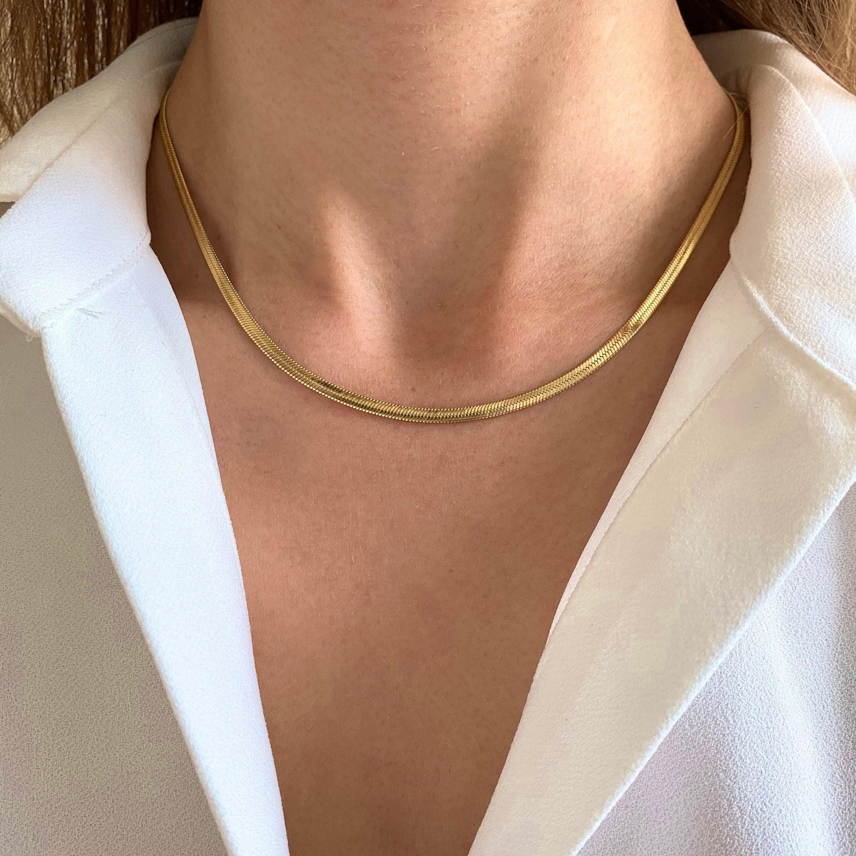 Collier chaîne serpentine fin Tessa