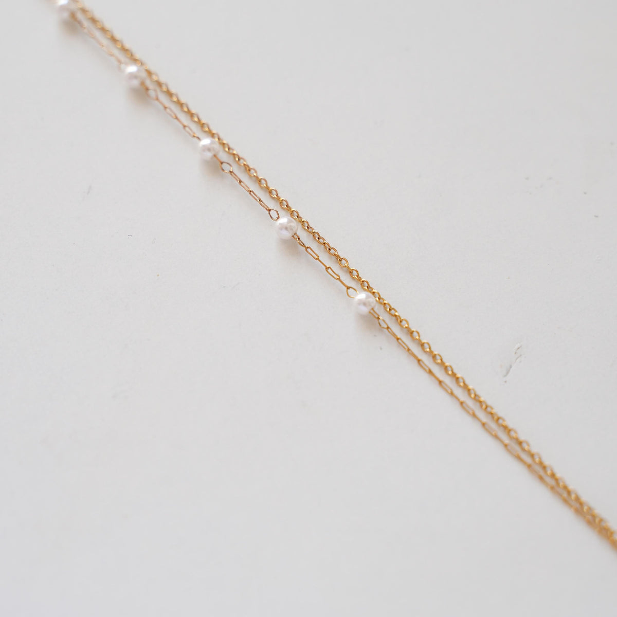Bracelet double chaîne perles d'eau douce Lucienne photo 4