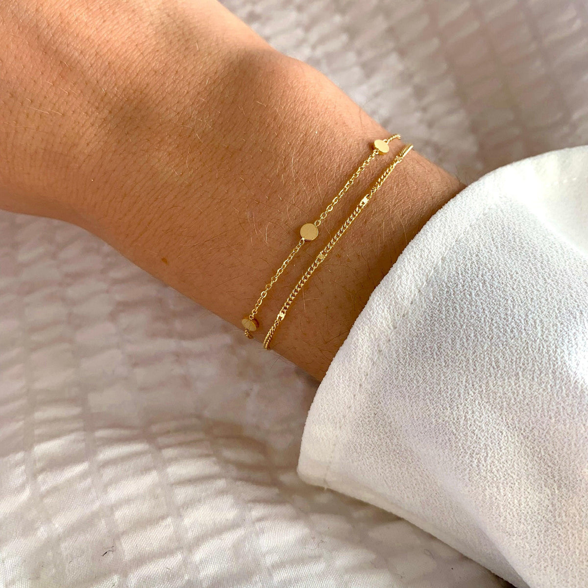 Bracelet double chaîne dorée Viviane