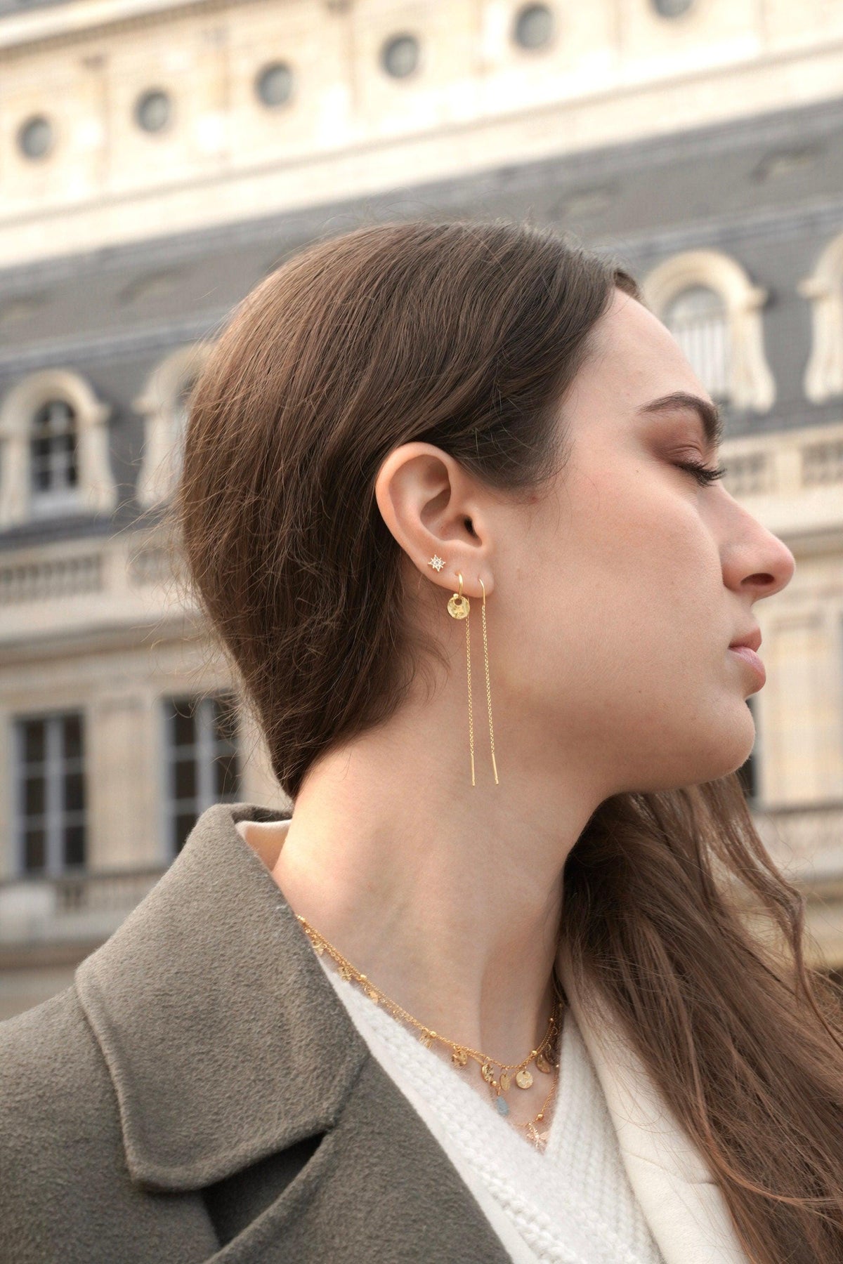 Créoles médaille pampille dorées Zoé photo 5
