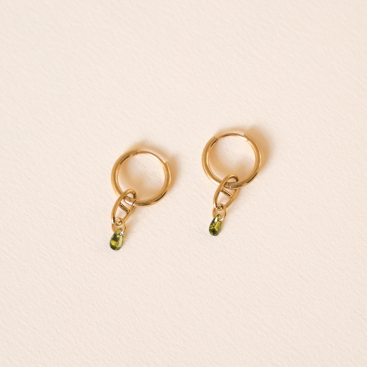 Créoles maille marine zircon vert Amélie photo 2