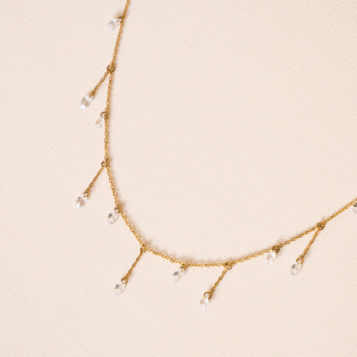 Collier femme gouttes zircons blanc Aline photo 3