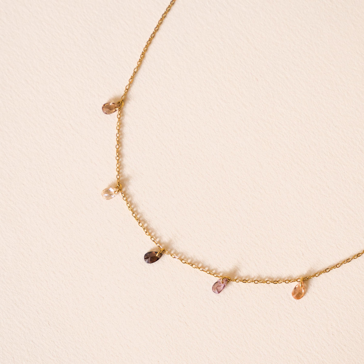 Collier gouttes zircons multicolores Aline photo 3