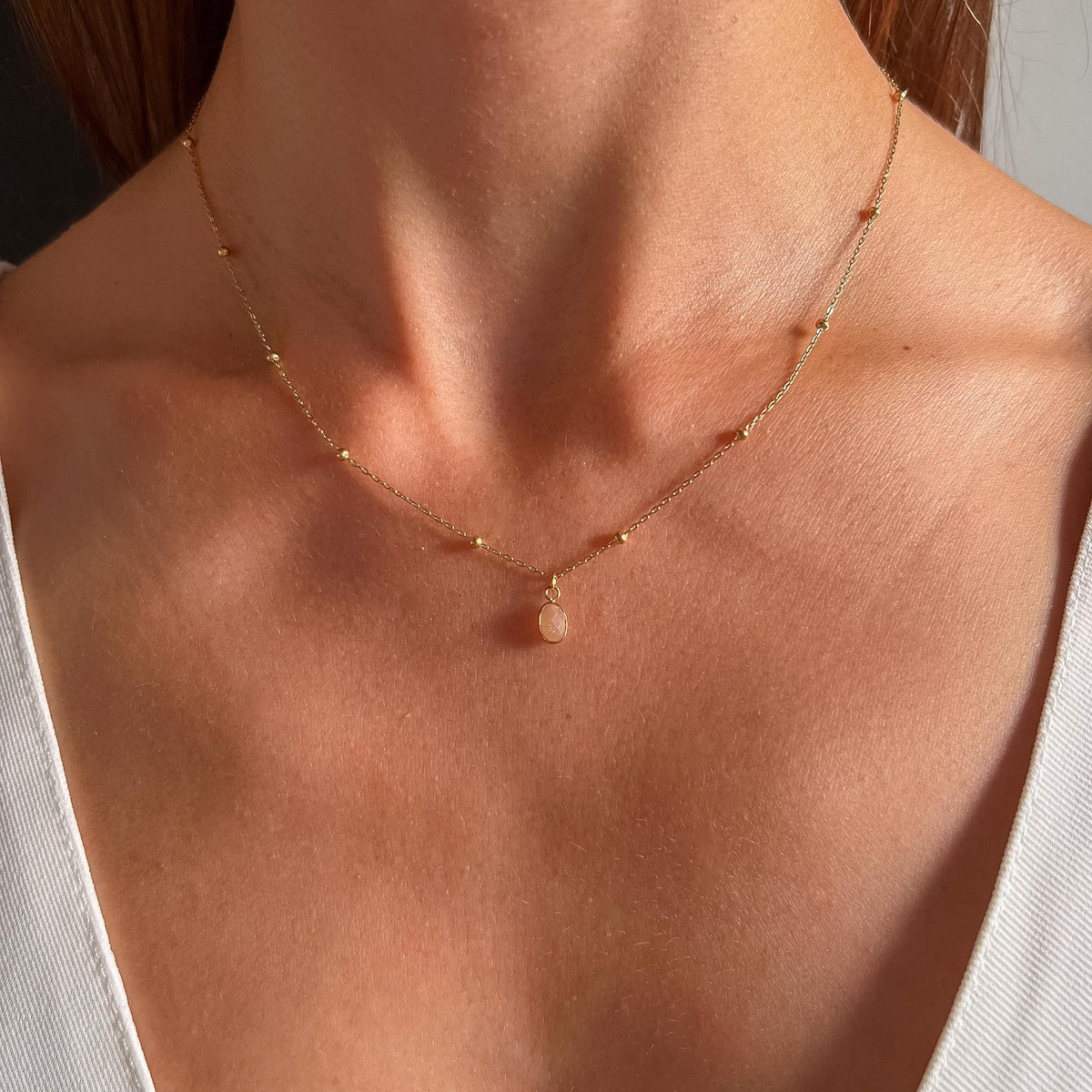 Collier pendentif pierre ovale labradorite Adèle photo 4