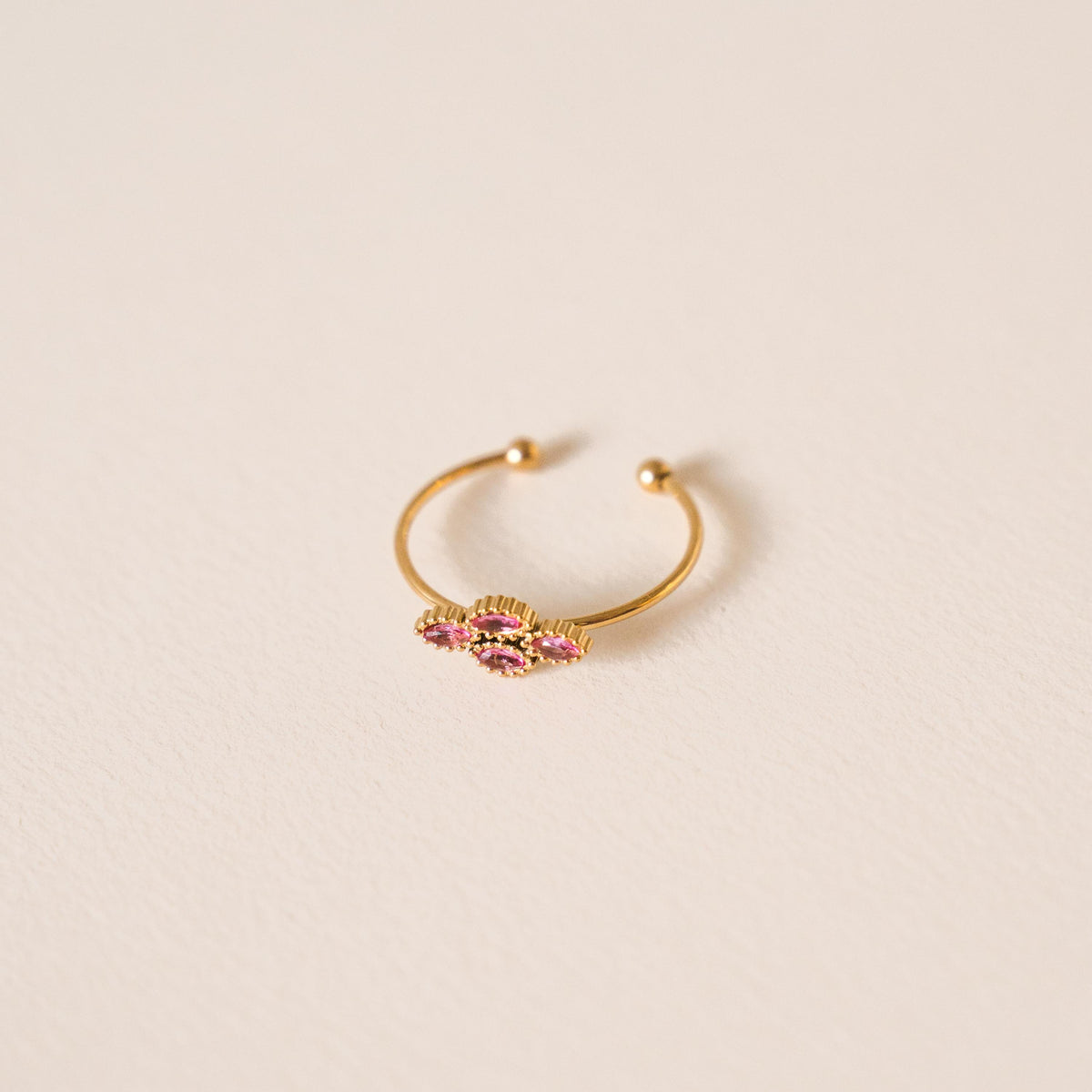 Bague fine sertie zircons roses Vendôme photo 3