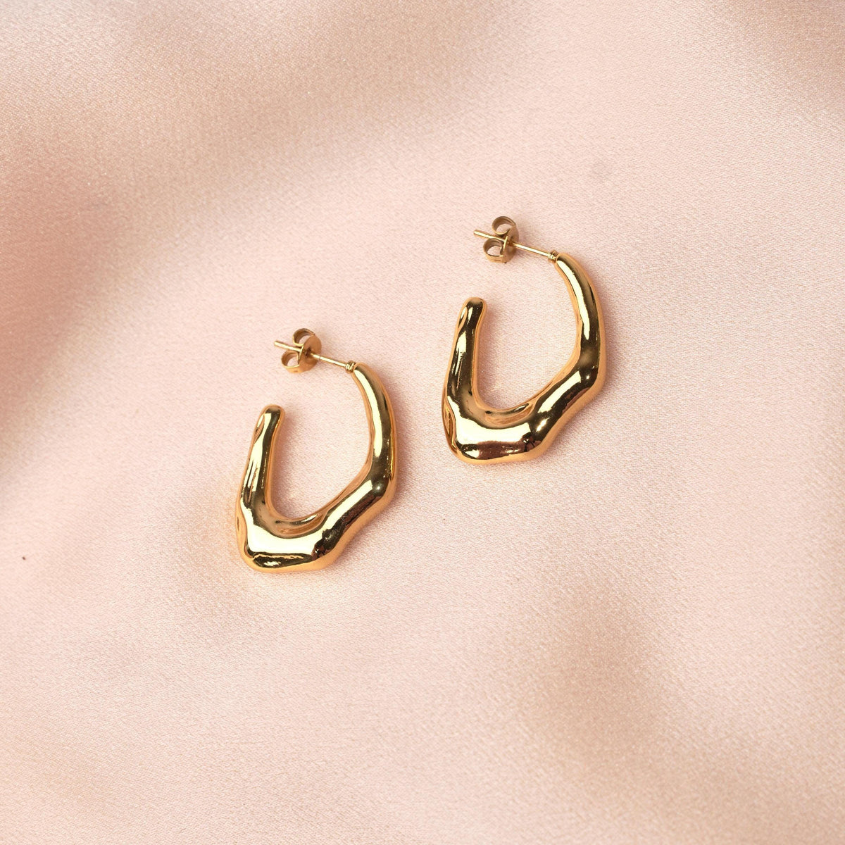 Boucles d'oreilles pendantes bombées Bertille