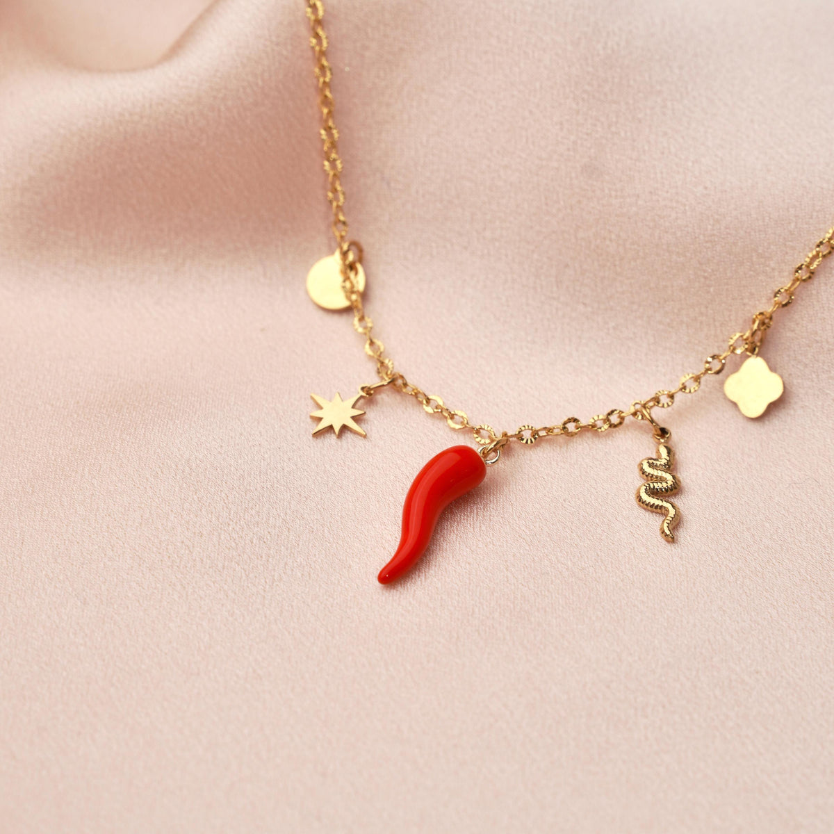 Collier pendentif piment breloques Caroline photo 3