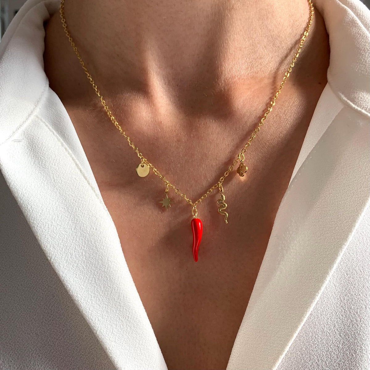 Collier pendentif piment breloques Caroline photo 6