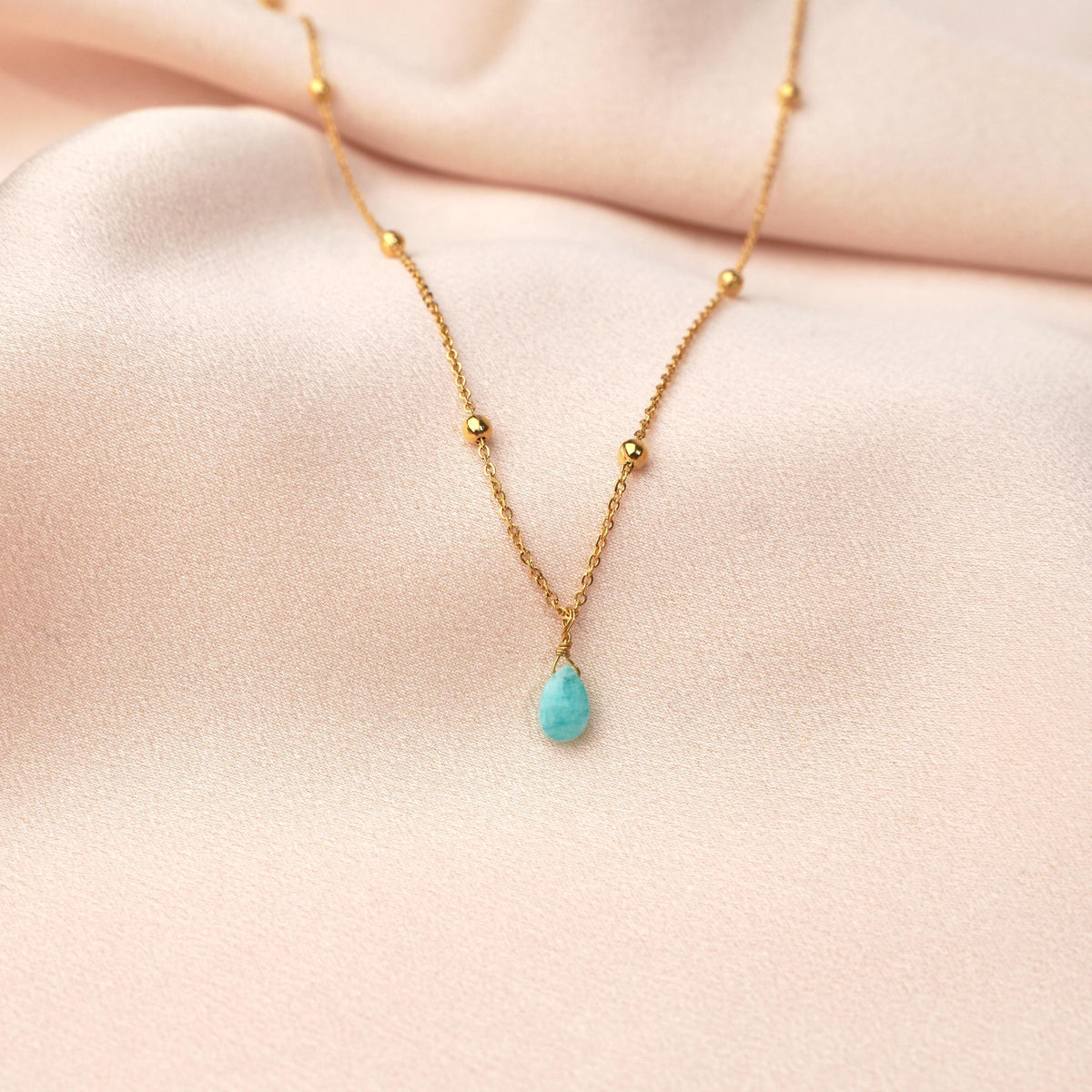 Collier pendentif goutte agate verte Anouk photo 6