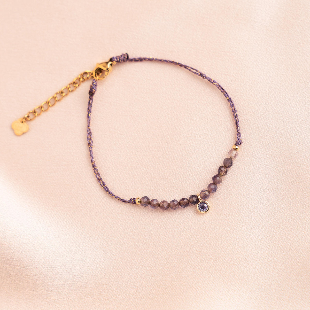 Bracelet perles améthyste et zircon Salomé photo 2