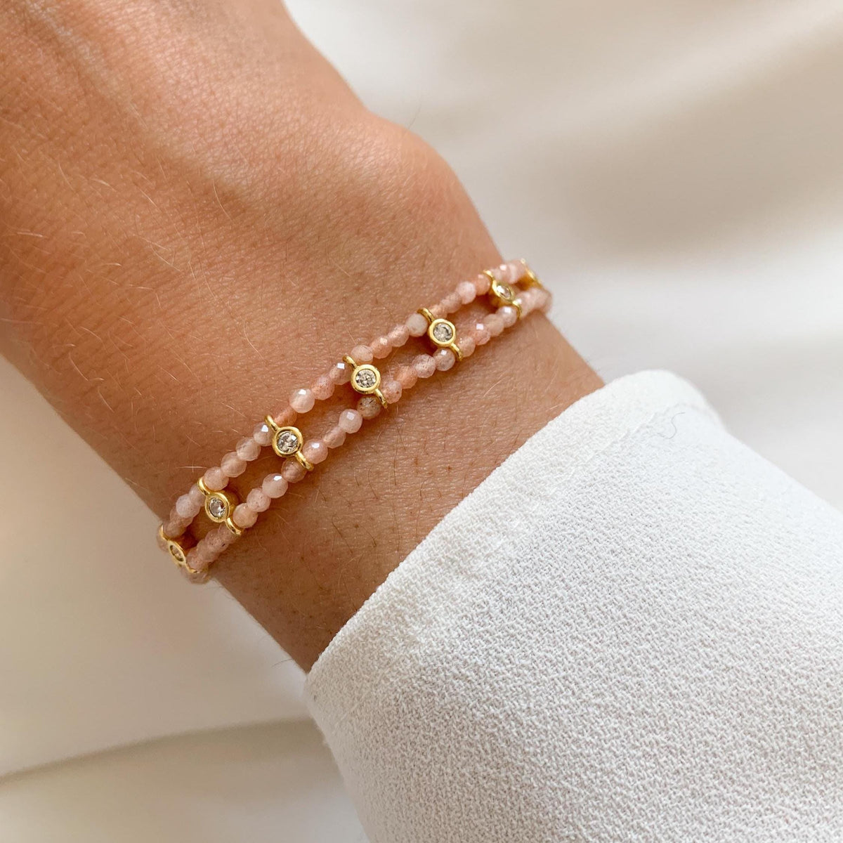 Bracelet perles pierre de soleil Jeanne