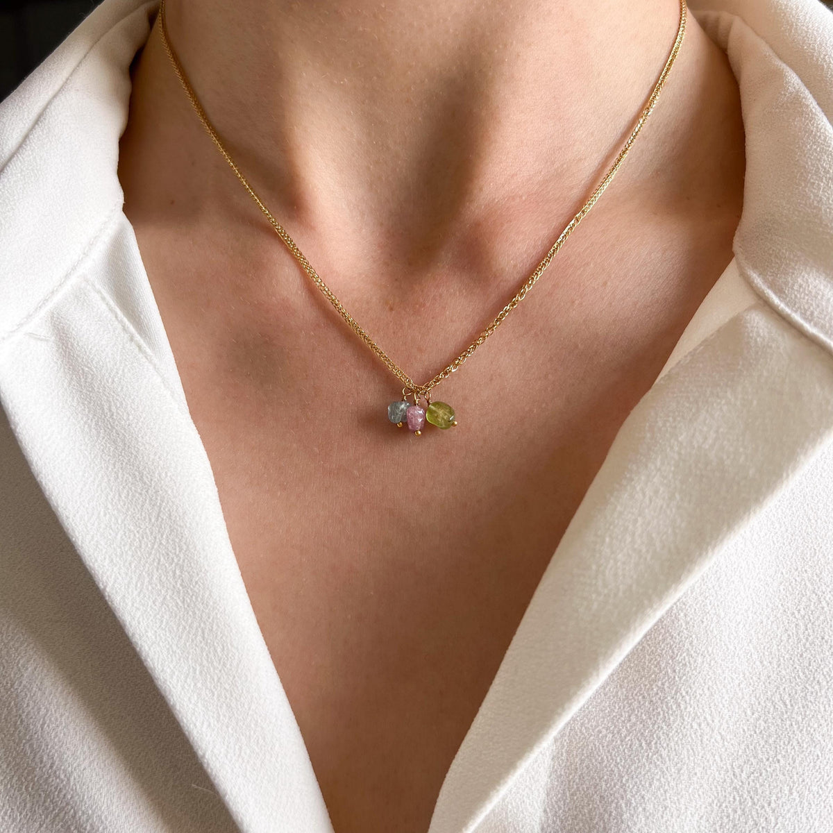 Collier pampilles tourmaline Olympe photo 2