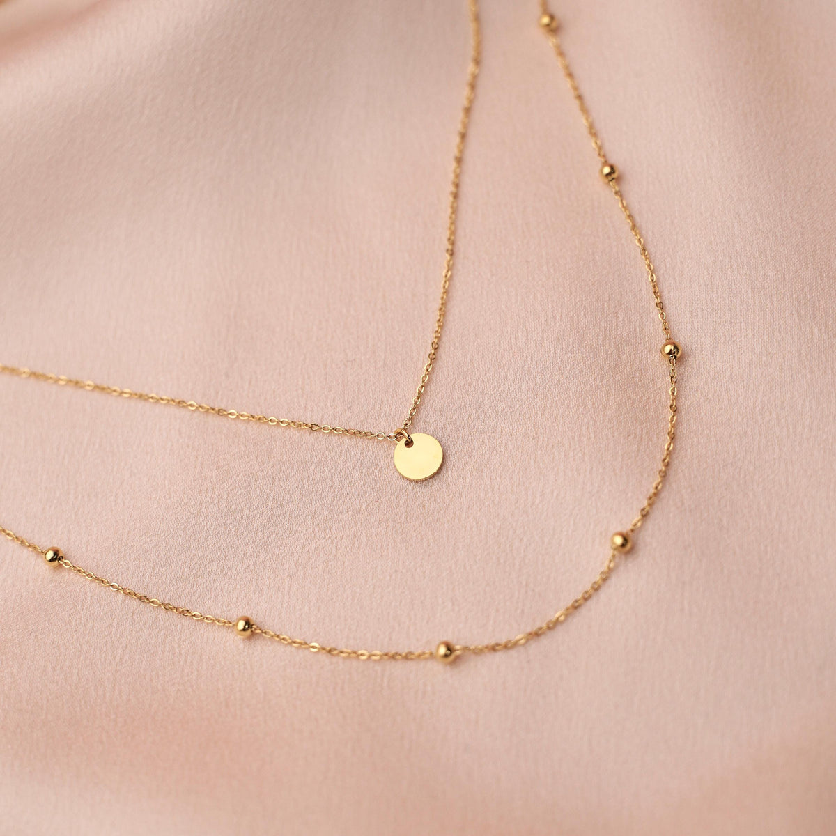 Collier double rang chaînes médaille Rivoli photo 2