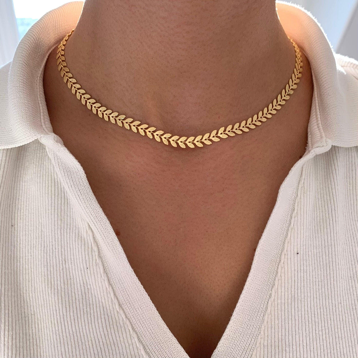 Collier chaîne épis ras de cou Isaure