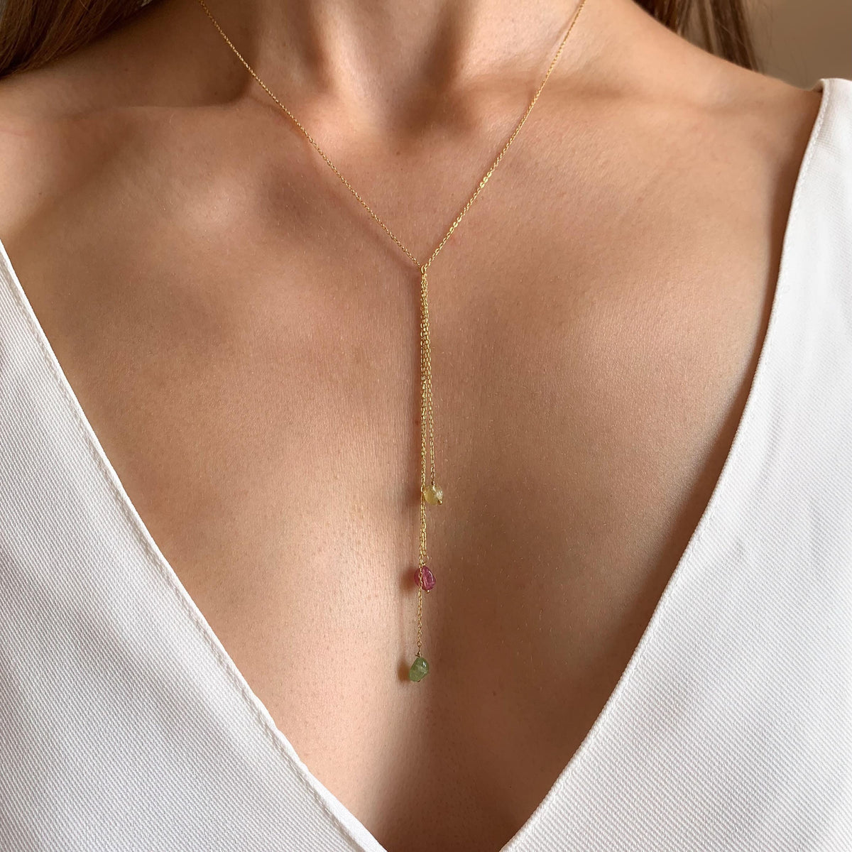 Collier pampilles tourmaline lasso Olympe photo 2
