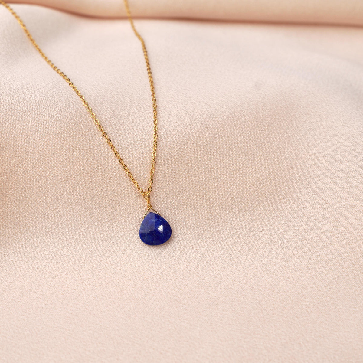 Collier pendentif goutte lapis lazuli Louison photo 2