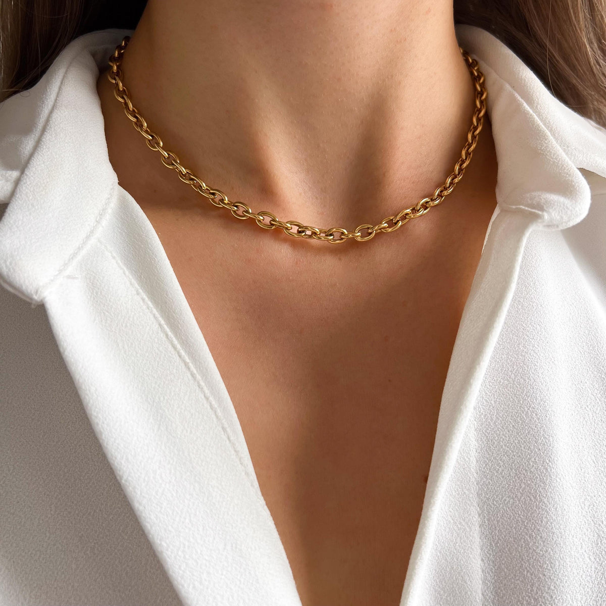Collier grosse chaîne ovale ras de cou Marion photo 7