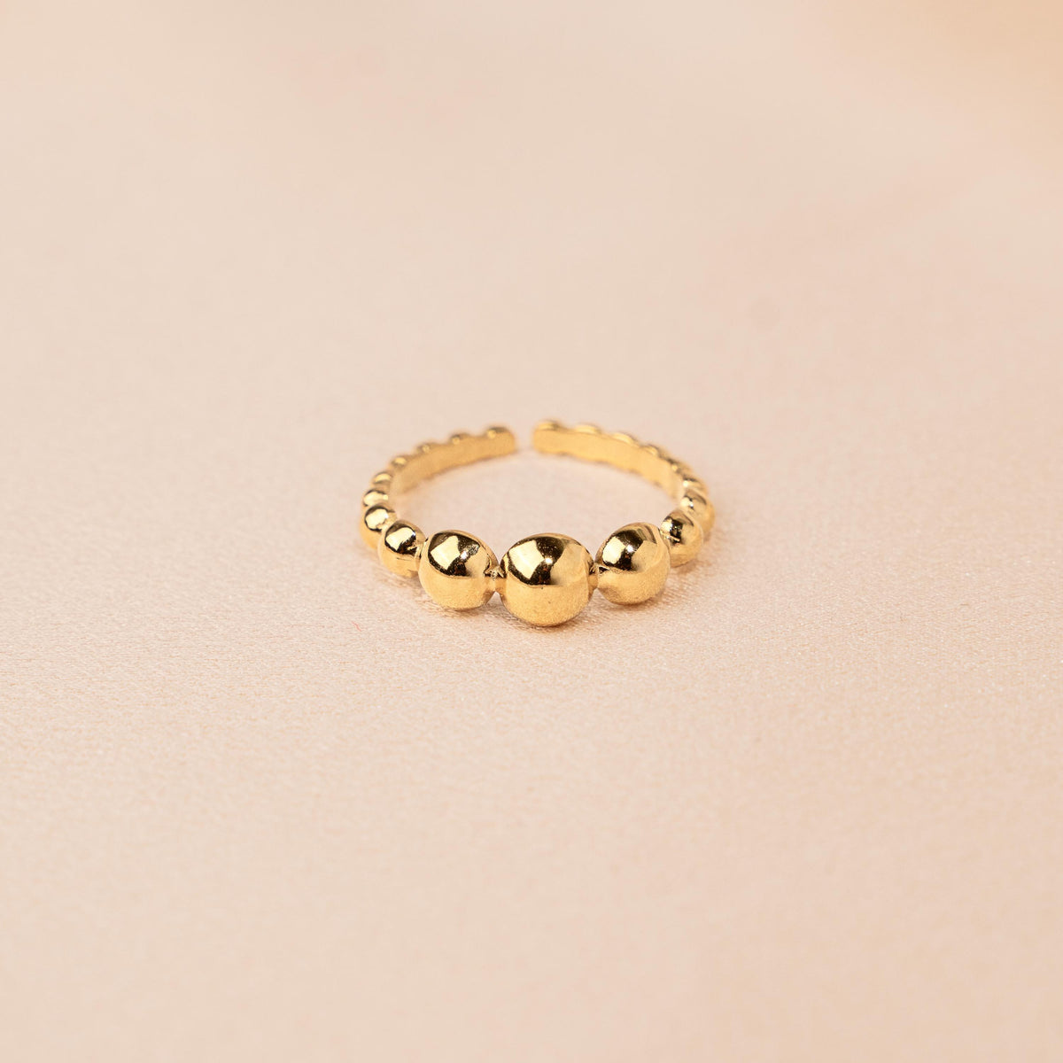 Bague femme perlée billes dorée Lili