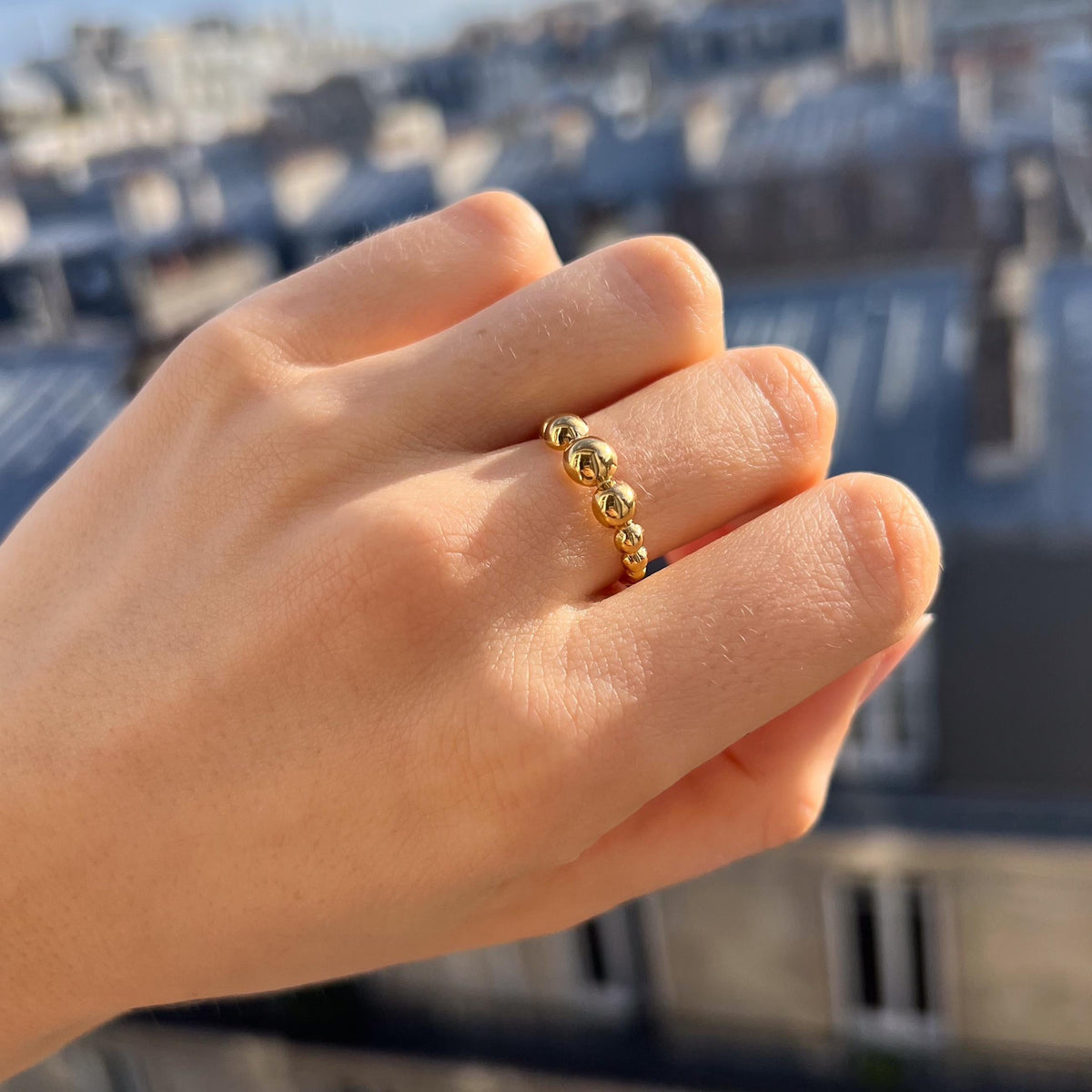Bague femme perlée billes dorée Lili photo 5