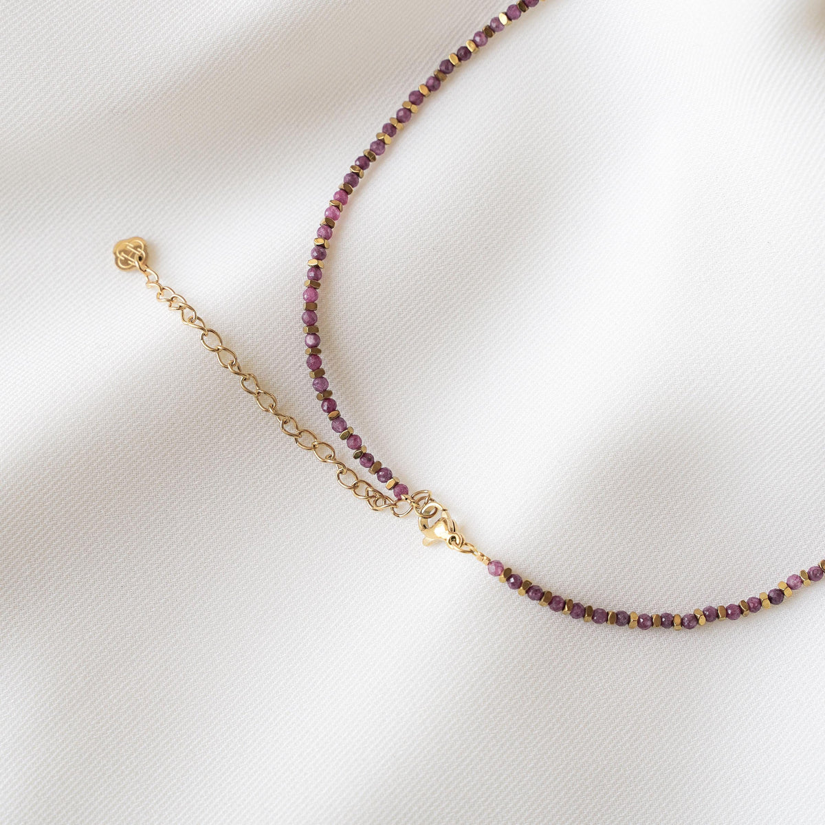 Collier perles rubis pampilles dorées Garance photo 7