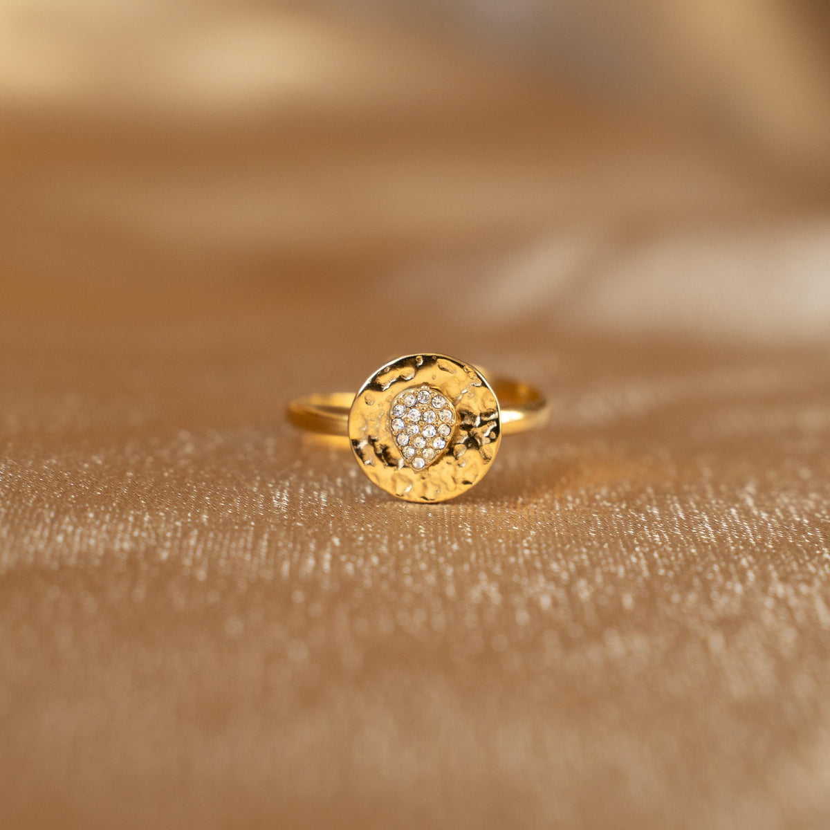 Bague femme cercle doré serti acier inoxydable Orsay photo 2