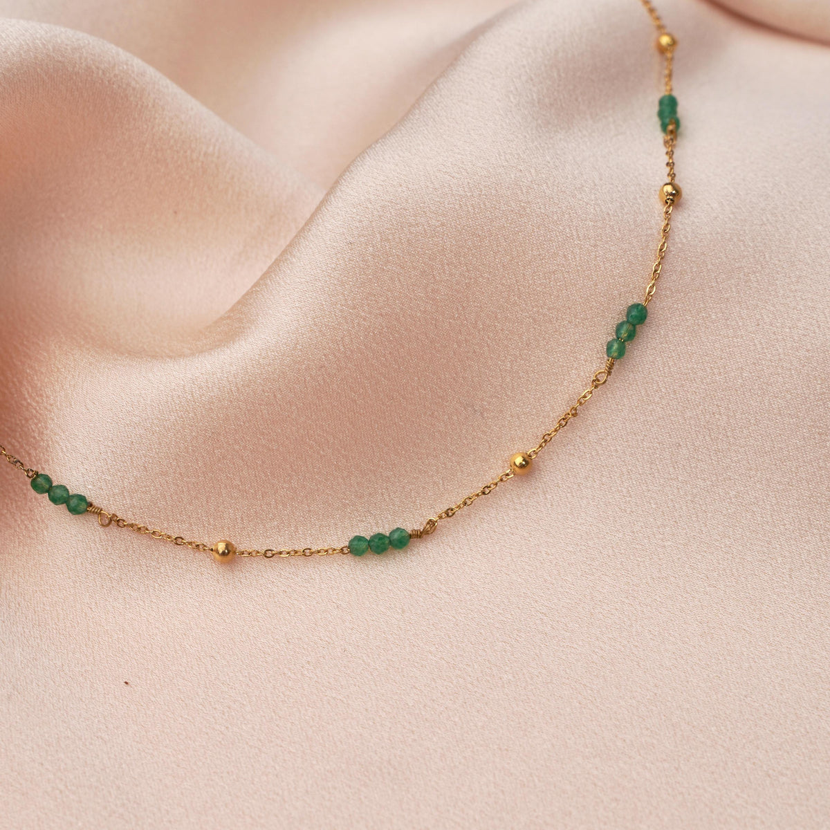 Collier rang de perles agate verte Jeanne photo 2