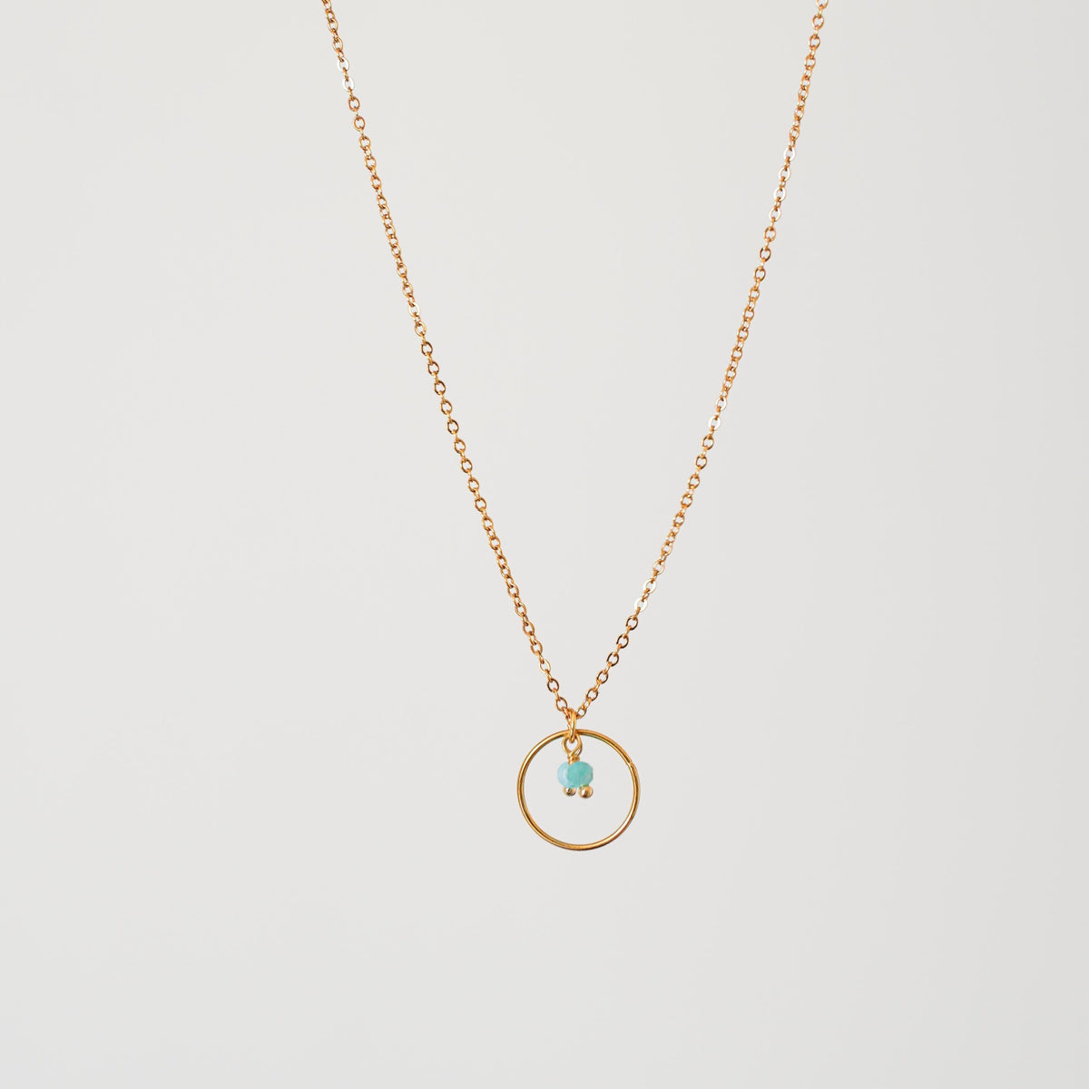 Collier cercle perles turquoise Sarah