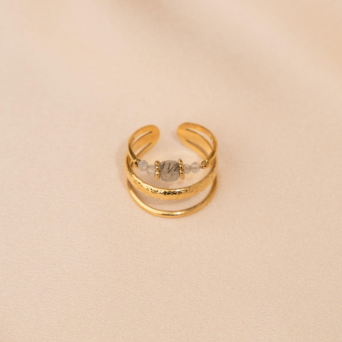 Bague femme triple rang labradorite Philippine photo 2