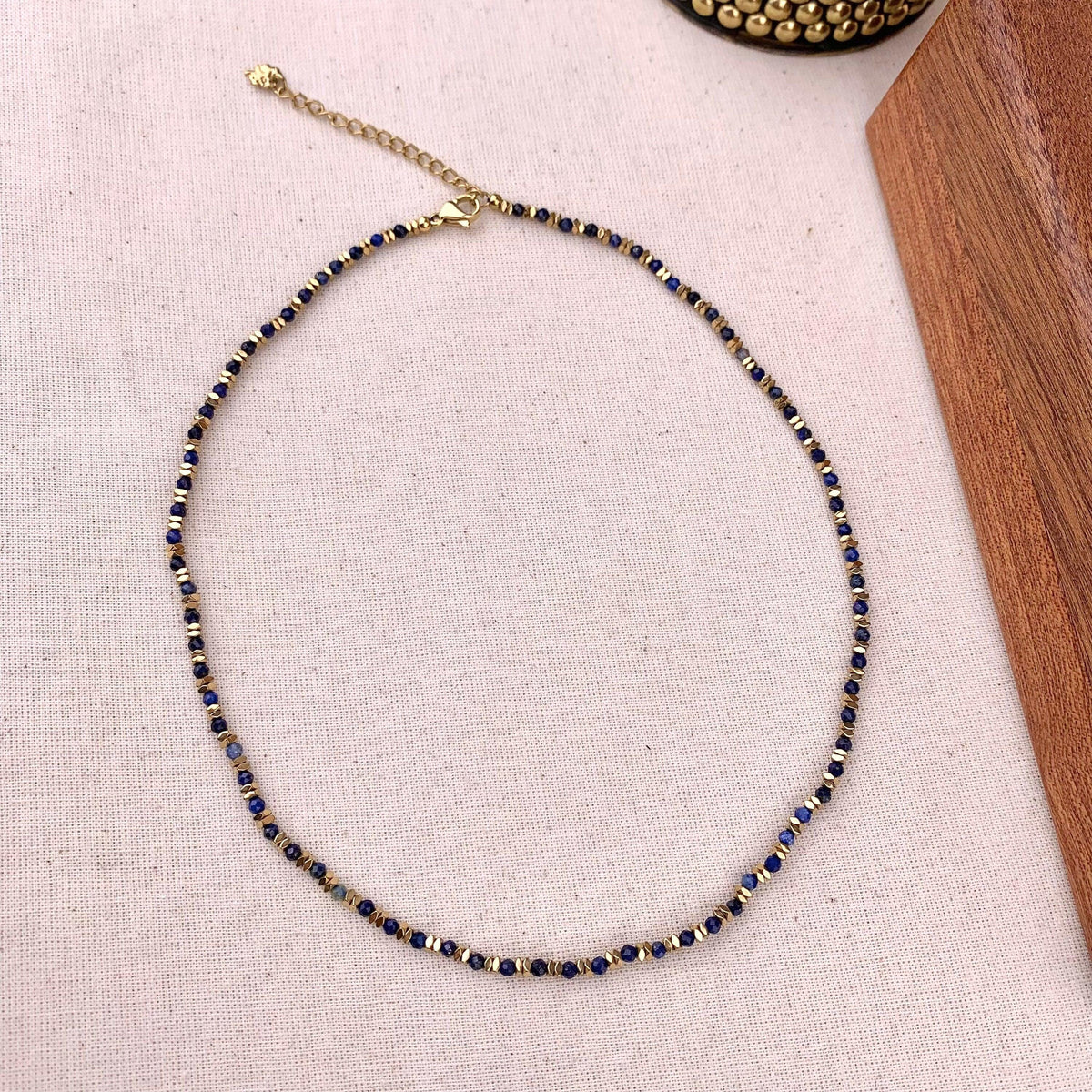 Collier rang de perles lapis lazuli Jeanne photo 2