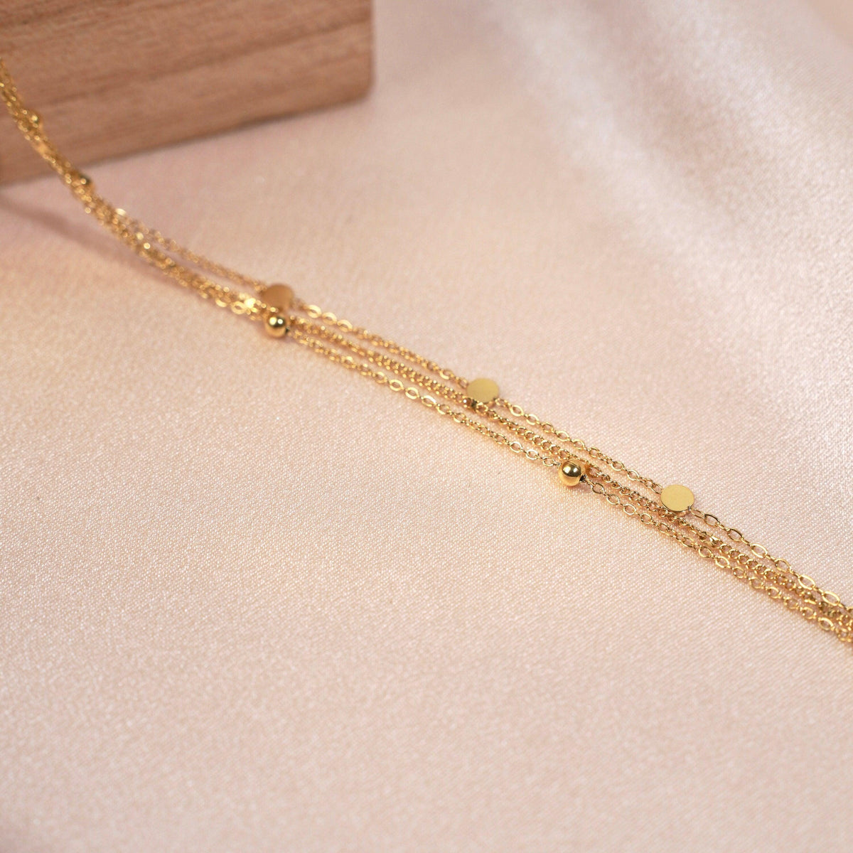 Bracelet triple chaîne gourmette billes Sophie photo 3